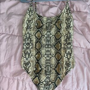 breathable, satin-like, snake skin body suit from Fashionova,